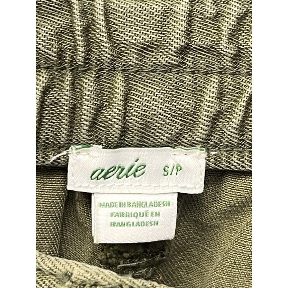 Aerie Shorts Womens small Casual Green Cut Off Raw Hem‎ Linen Blend - Picture 4 of 8